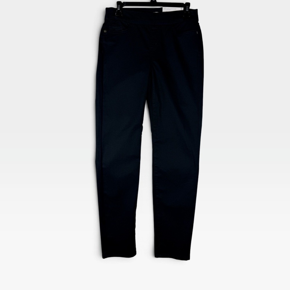 Liz Claiborne Amber Straight Leg Pants Womens 2 Black Mid-Rise Pull-On NEW